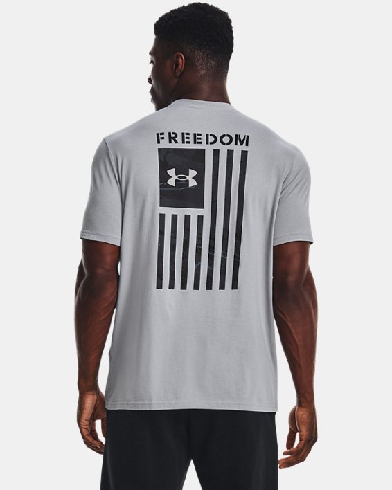 Men's UA Freedom Flag Camo T-Shirt, Gray, pdpMainDesktop image number 1